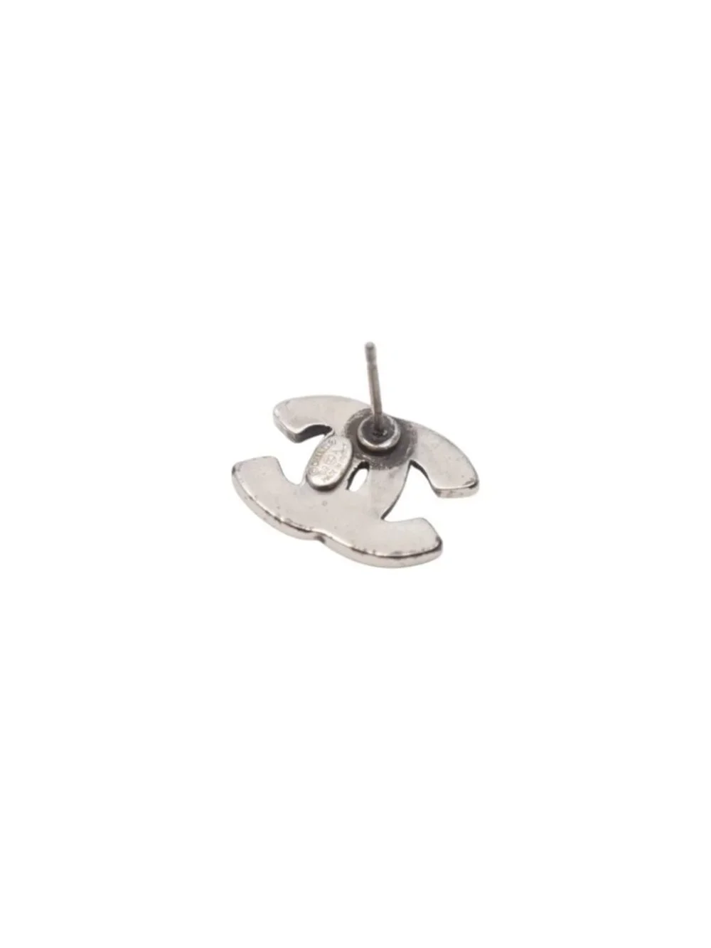 Chanel CC Logo Earrings 99 Silver